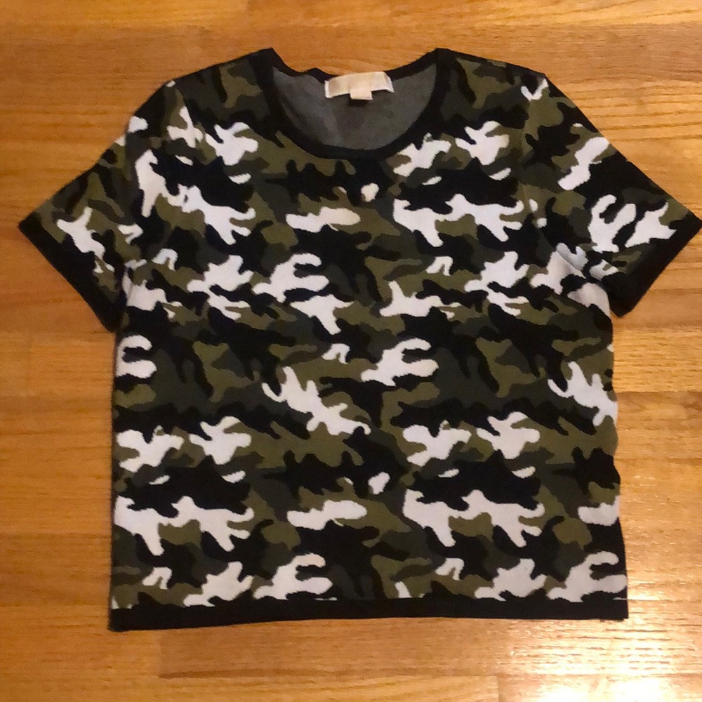 Michael Kors Viscose Cropw Camo Top-SM NWOT